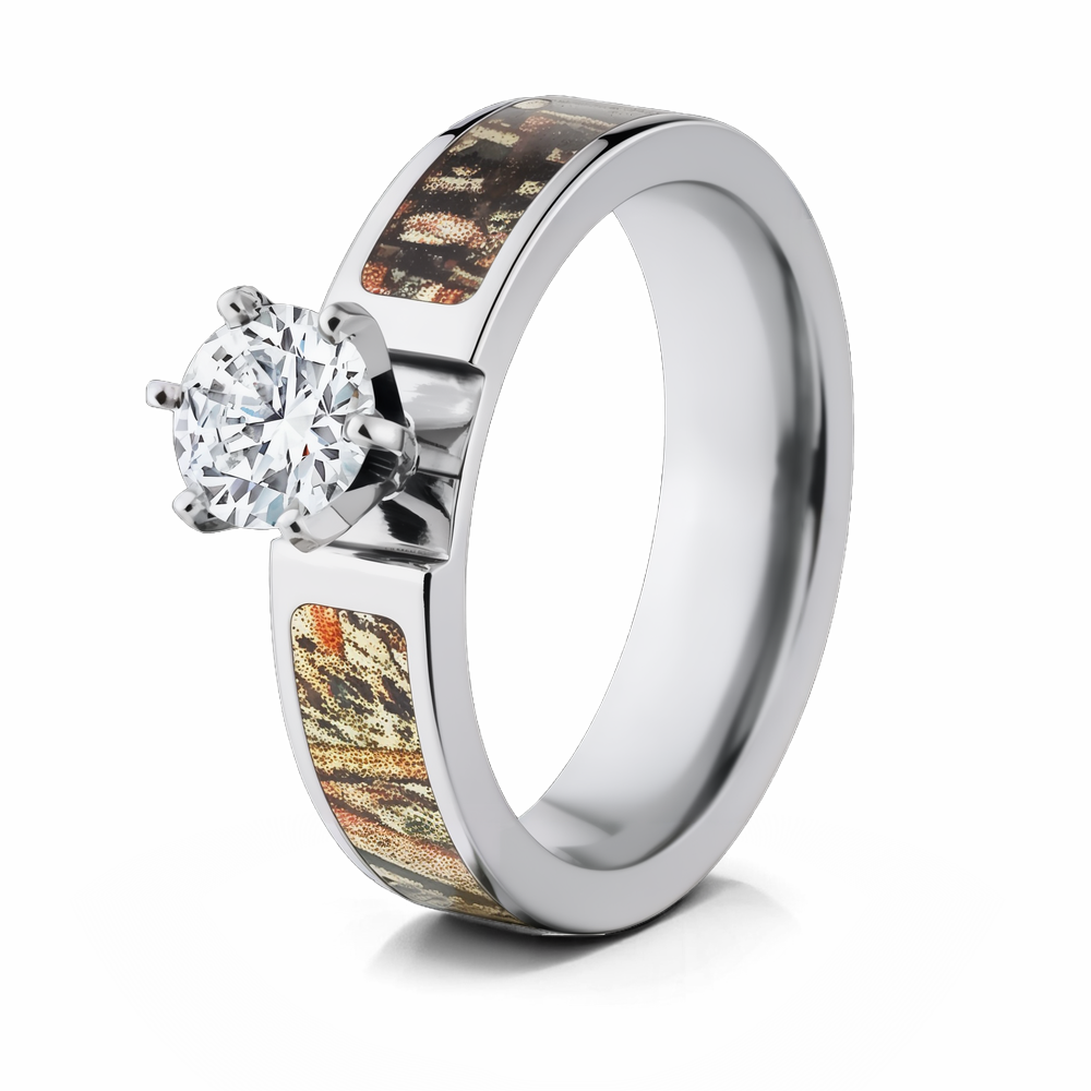 Mossy Oak Duck Blind Engagement Ring - Pick Stone 