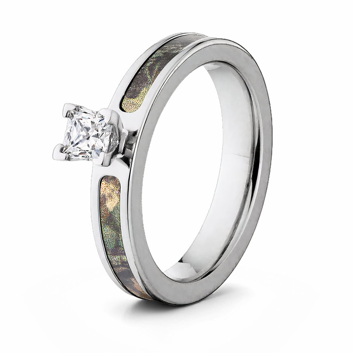 Mossy Oak New Breakup Camo Engagement Ring 4mm - 1/2Ct 