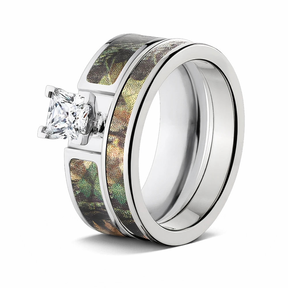 Mossy Oak New Breakup Camo Ring Set for Her 