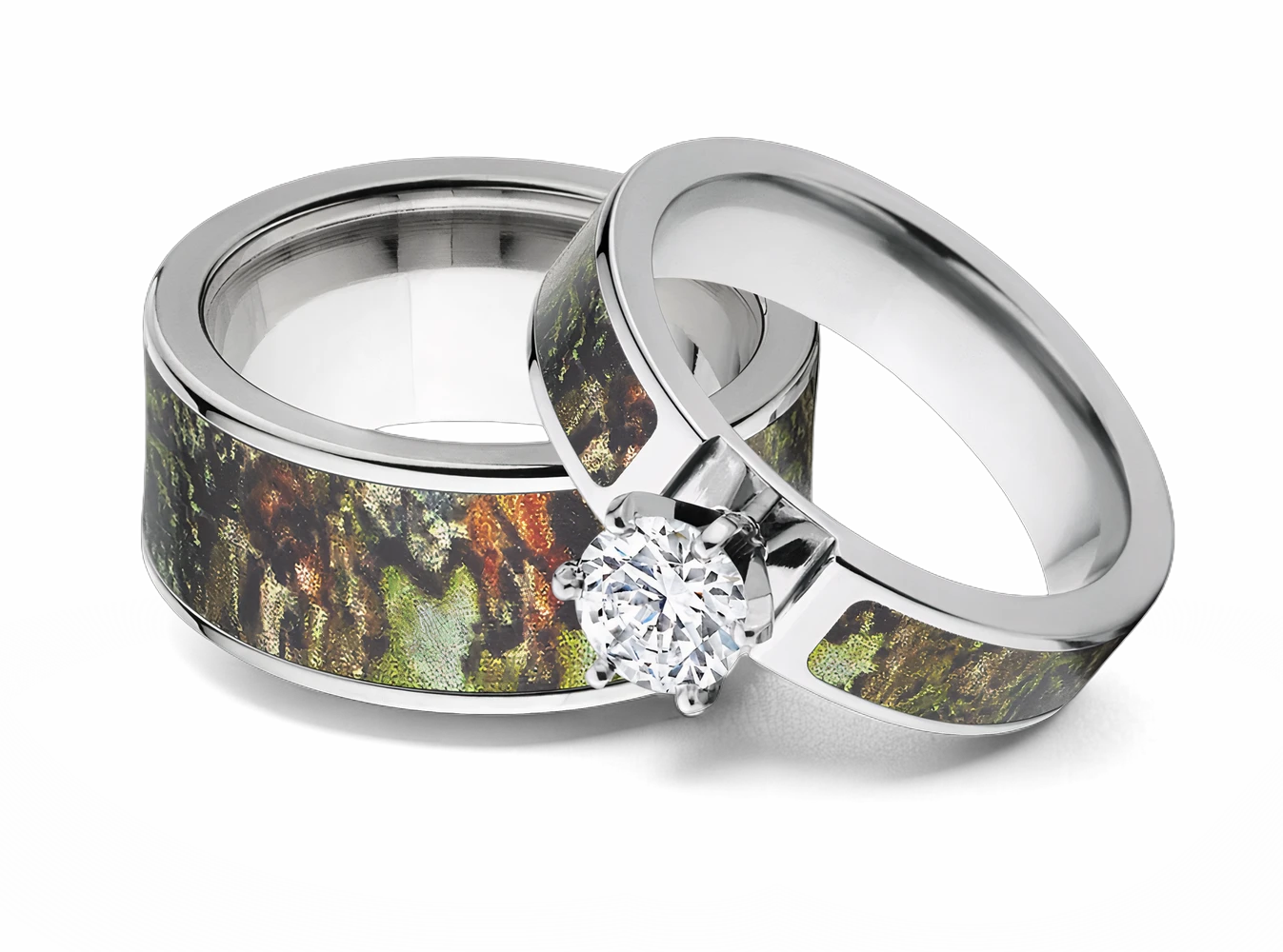Mossy Oak Obsession Matching Camo Ring Set for Him and Her 