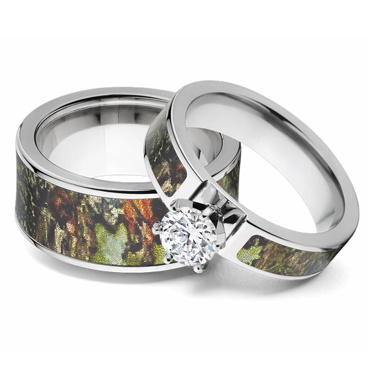 Mossy Oak Obsession Matching Camo Ring Set for Him and Her 