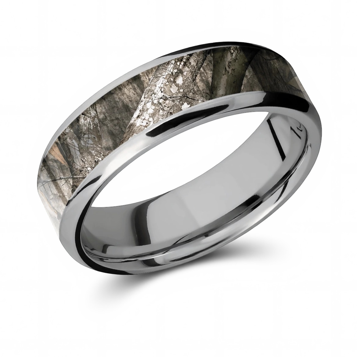 Mossy Oak Treestand Camo Ring - Titanium 7mm