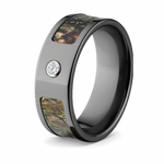 Mossy Oak Band in Zirconium with Real Diamond 