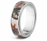 Mossy Oak Pink Camo Ring - Titanium 7mm 