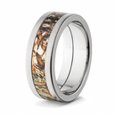 Mossy Oak Ring 8mm Titanium in Brush Finish