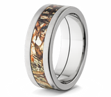 Mossy Oak Ring 8mm Titanium in Brush Finish