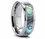 Mother of Pearl Beveled Wedding Band 