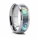 Mother of Pearl Beveled Wedding Band 