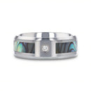 Mother of Pearl Inlay Tungsten Ring with Diamond 