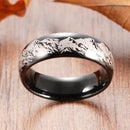 Mountain Range Ring - Laser Carved on Black Tungsten 