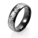 Mountain Range Ring - Laser Carved on Black Tungsten 
