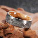 Mountain Range Ring - Laser Carved with Wood Sleeve 