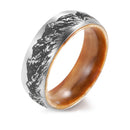 Mountain Range Ring - Laser Carved with Wood Sleeve 