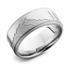 Mountain Range Pattern Ring - Cobalt 9mm 