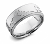 Mountain Range Pattern Ring - Cobalt 9mm 