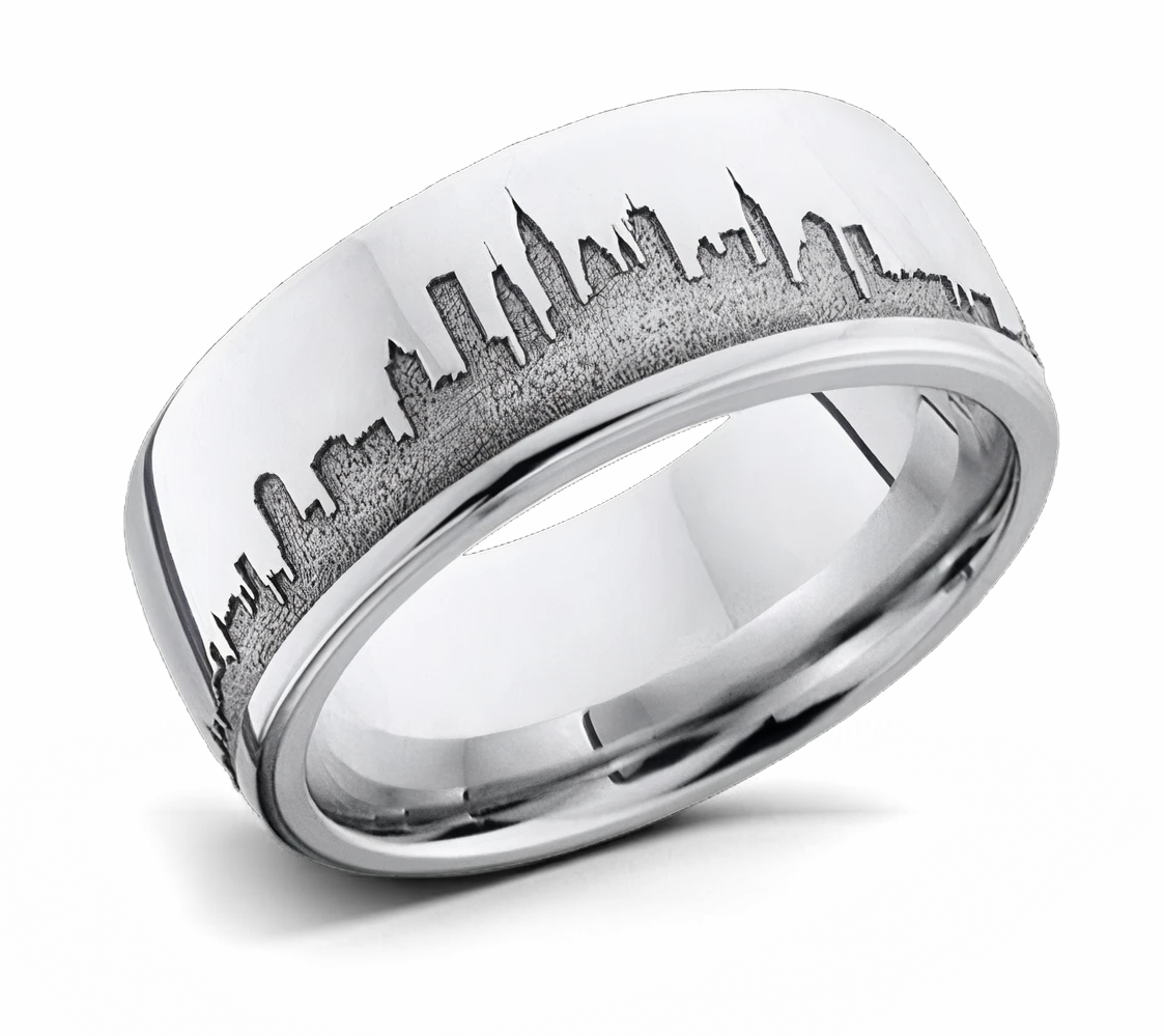 New York Skyline Ring - Cobalt Chrome 8mm 