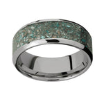 Ocean Jasper Ring - Beveled Titanium 