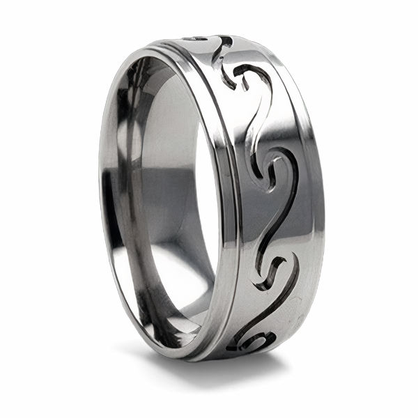 Wave Ring - Titanium 8mm 