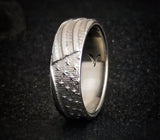 Old Glory Polished Titanium American Flag Ring 