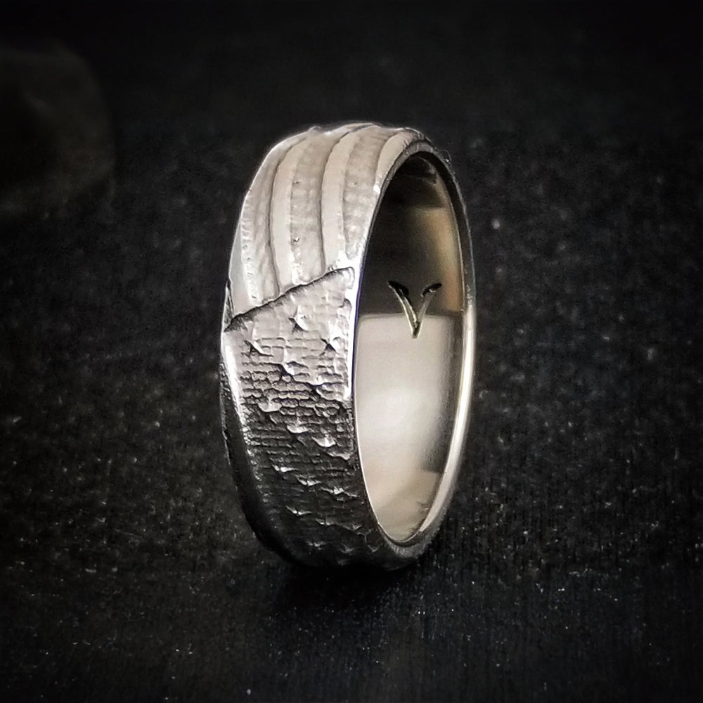 Old Glory Polished Titanium American Flag Ring 