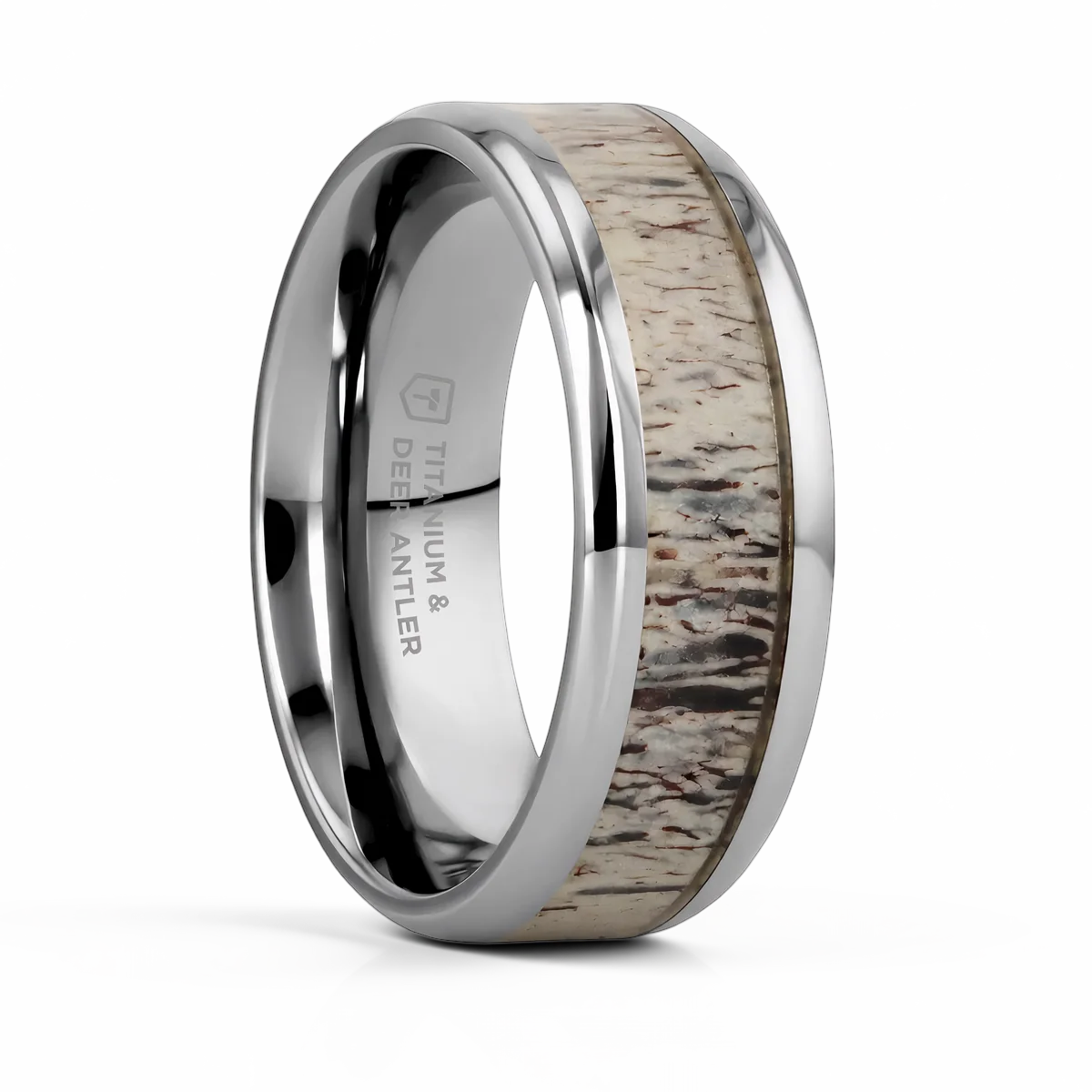 OmbreDeerAntlerTitaniumRIng