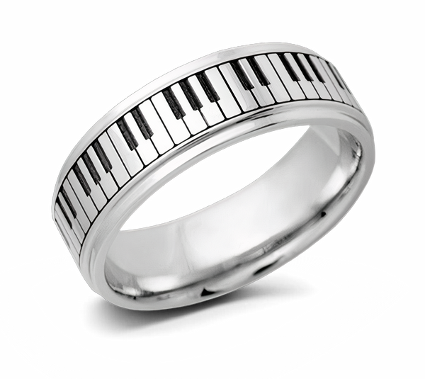 Piano Keys Ring - Cobalt 8mm 