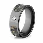 Realtree Ring in Black with Real Diamond - Pick Pattern 