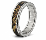 Damascus Ring with Your Choice of Realtree Inlay - 6mm Domed 