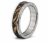 Damascus Ring with Your Choice of Realtree Inlay - 6mm Domed 