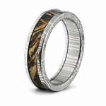Damascus Ring with Your Choice of Realtree Inlay - 6mm Domed 