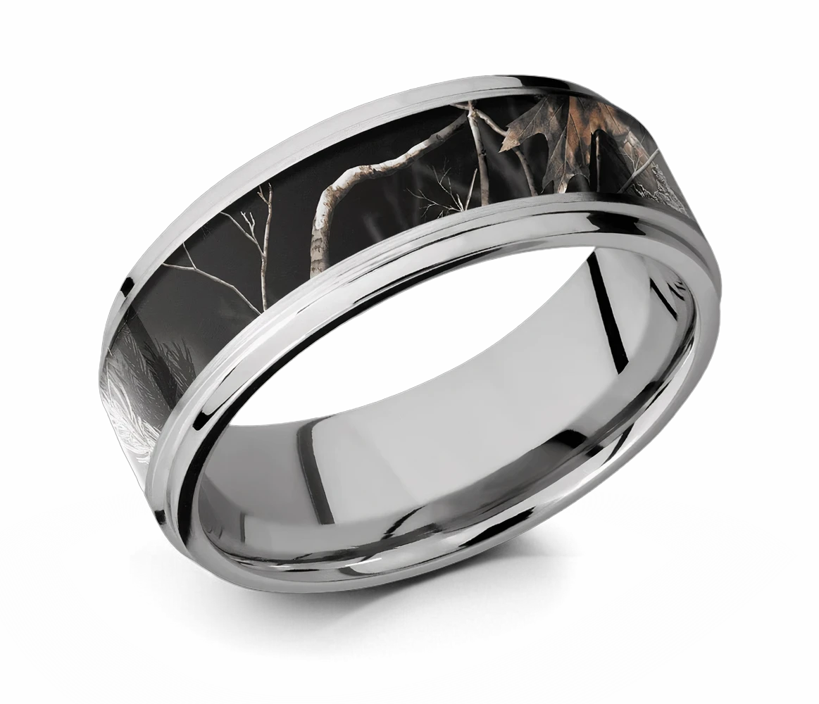 Realtree AP Black Camo Wedding Band 