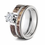 Realtree AP Camo Bridal Ring Set for Her 