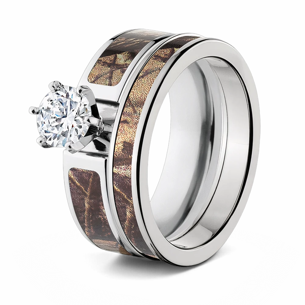 Realtree AP Camo Bridal Ring Set for Her 
