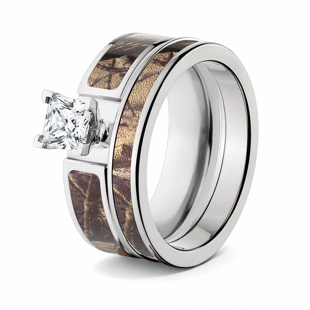 Realtree AP Camo Bridal Ring Set for Her 