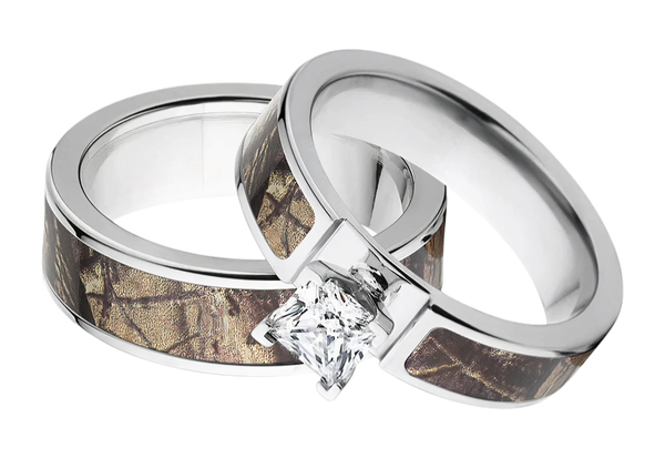 Realtree AP Camo Matching Ring Set for Him and Her 