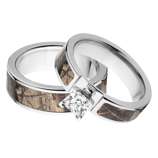 Realtree AP Camo Matching Ring Set for Him and Her 
