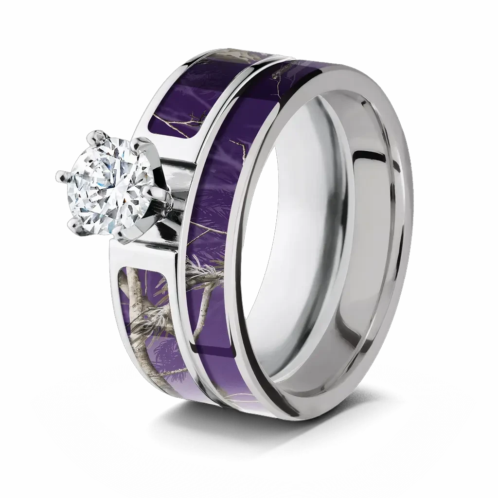 Realtree AP Purple Bridal Set - CZ or Diamond Option 