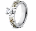 Realtree AP Snow Camo Engagement Ring 1CT - 6mm 