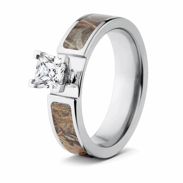Realtree Max 4 Camo Engagement Ring - 1CT 6mm 