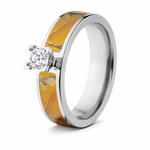 Realtree Orange Camo Engagement Ring 6mm 