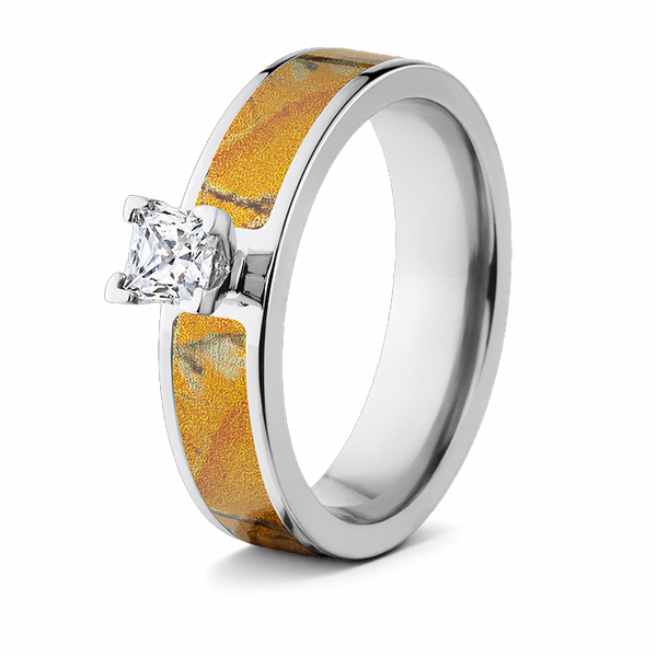 Realtree Orange Camo Engagement Ring 6mm 