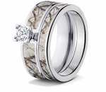 Realtree Snow Camo Bridal Set for Her - Pick your Stone 