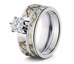 snow camo bridal set 1ct round