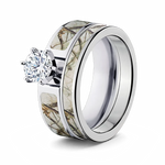 snow camo bridal set 1ct round