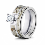 snow camo bridal set 1ct princess cut