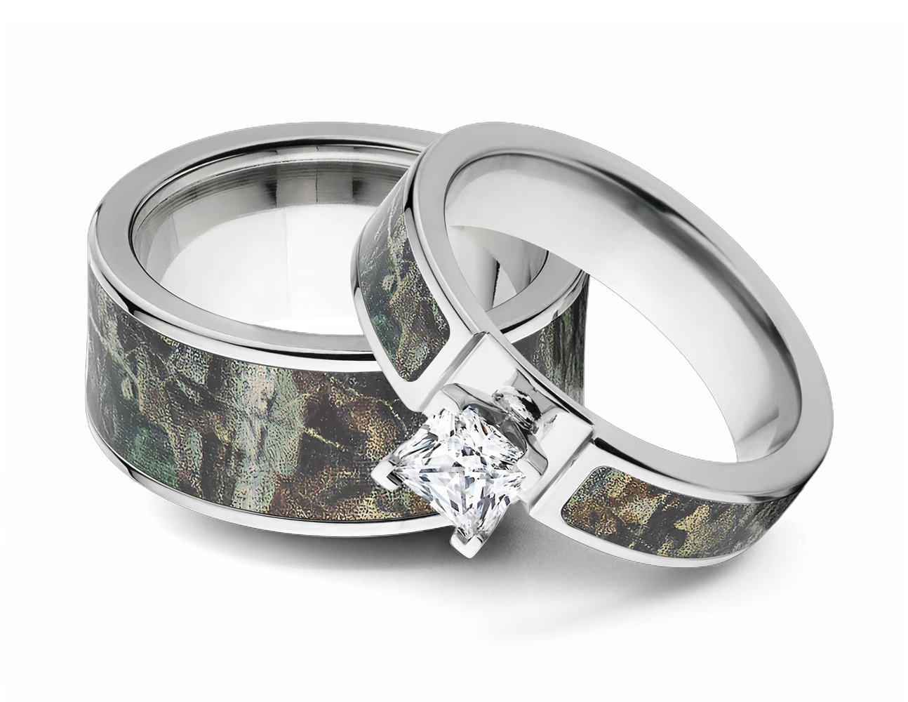 Realtree Timber Camo Ring Set for Him and Her 