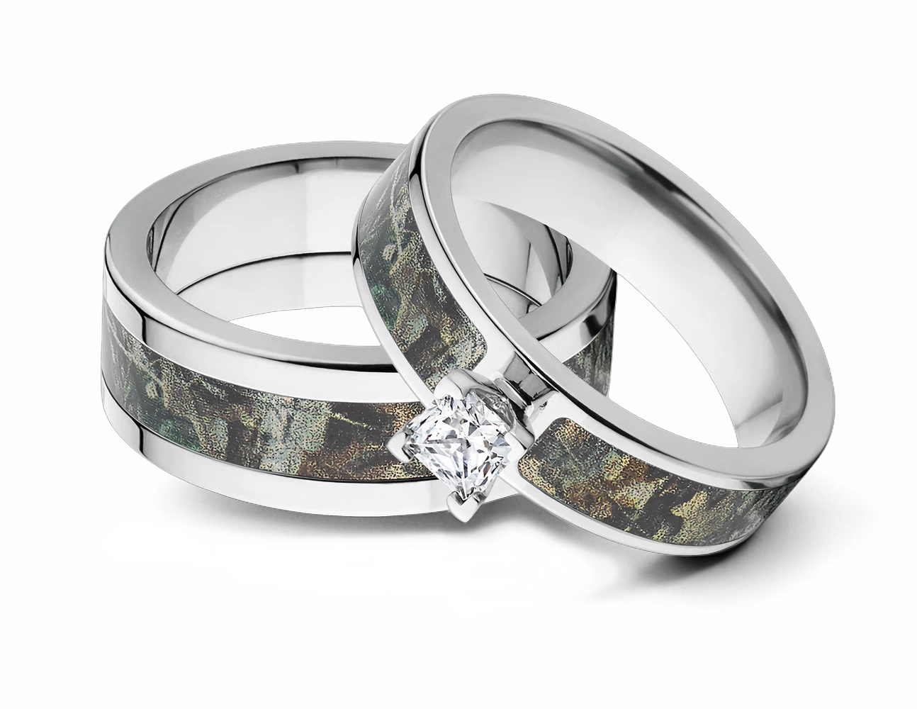 Realtree Timber Matching Camo Ring Set for Him and Her 