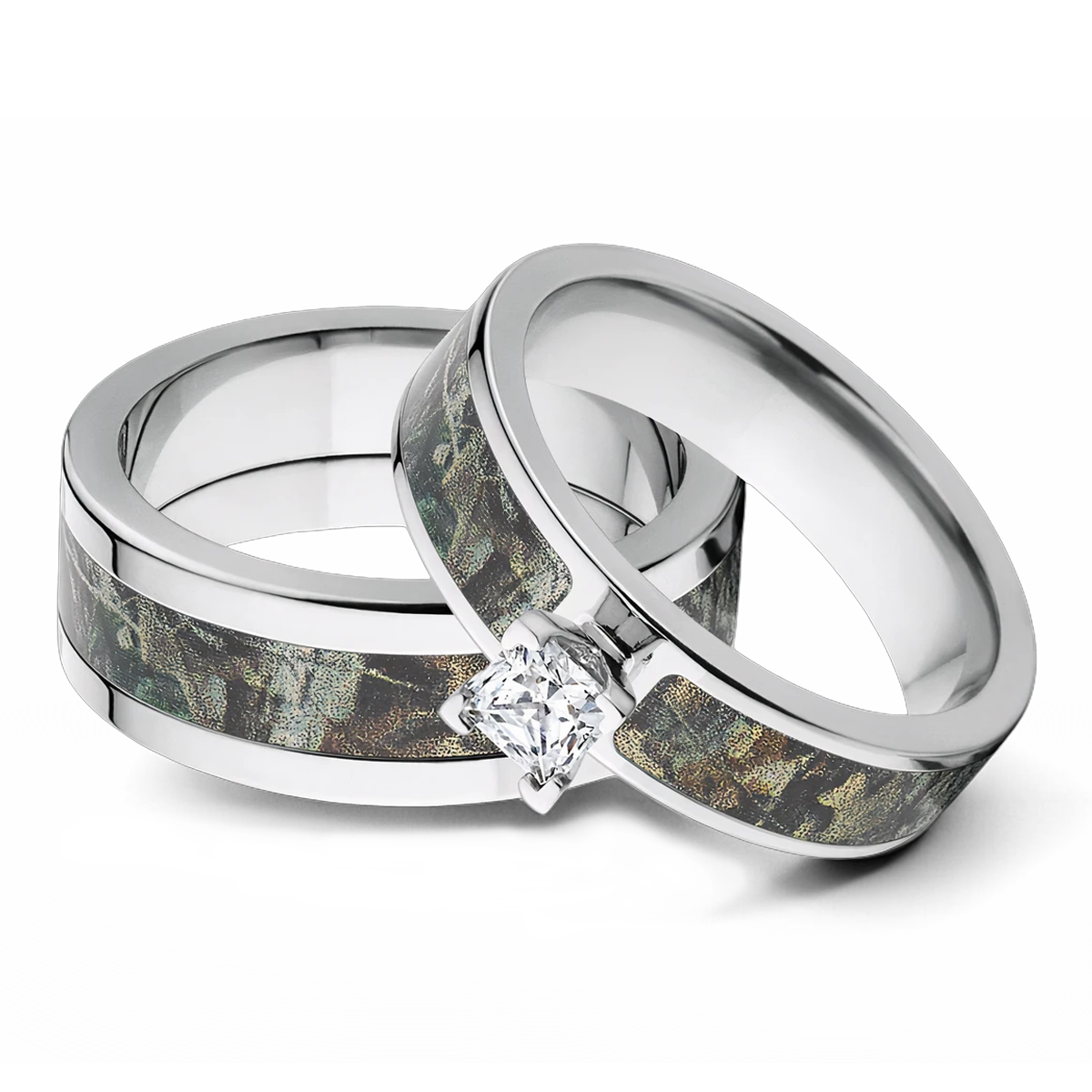 Realtree Timber Matching Camo Ring Set for Him and Her 