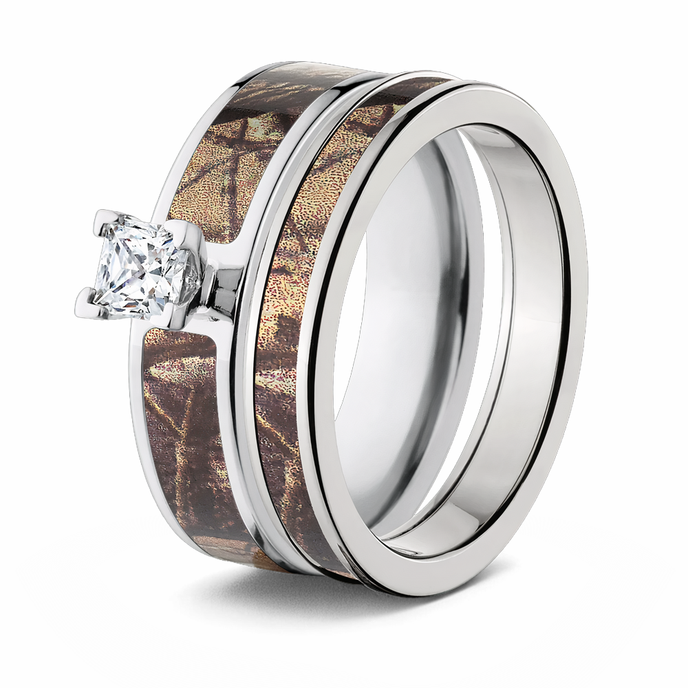 Realtree AP Camo Bridal Ring Set for Her 
