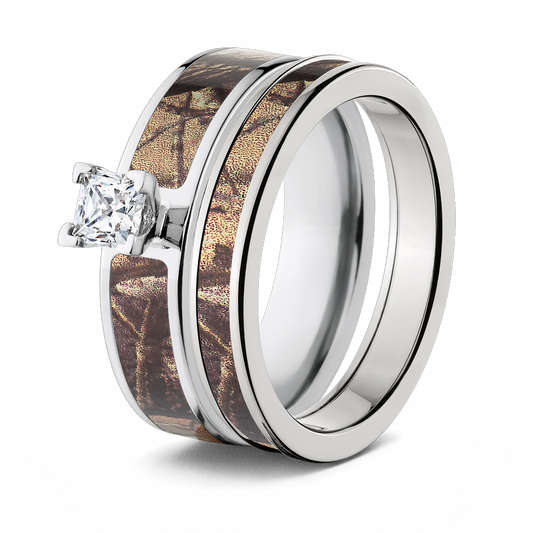 Realtree AP Camo Bridal Ring Set for Her 